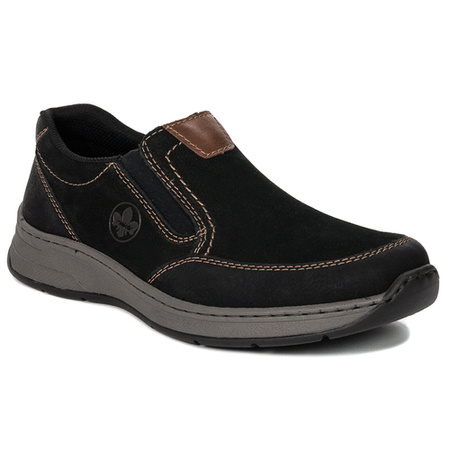 Rieker Men's slip-on shoes schwarz black