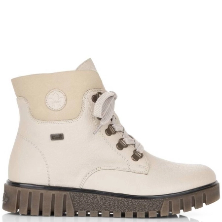 Rieker Insulated Lace-Up Women's Ankle Boots on Platform Beige Y3433-60-BE