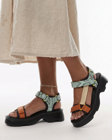 Maciejka Sporty Leather Sandals Platform Multicolour K7433-01/00-7