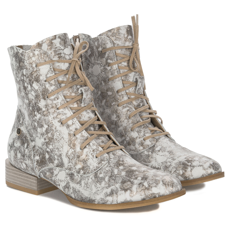 Maciejka Gold Lace-up Boots