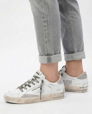 Crime London SK8 DELUXE Sneakersy Skórzane Białe 9108PP8.10