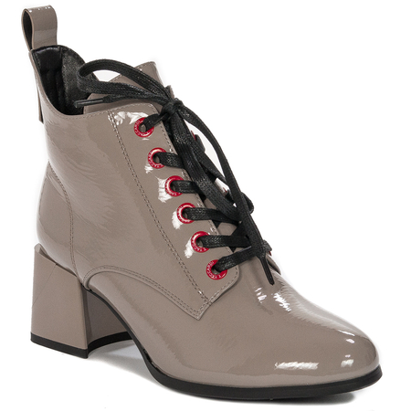 S.Barski Women's boots ankle boots beige lacquered