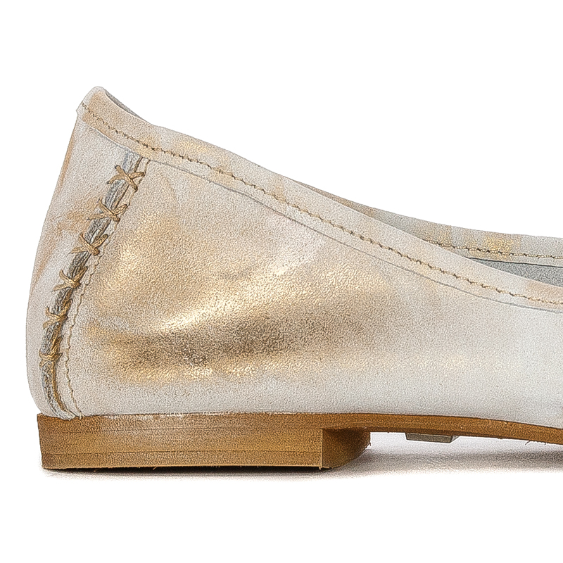 Maciejka 01358-22/00-0 Beige + Gold Ballerina