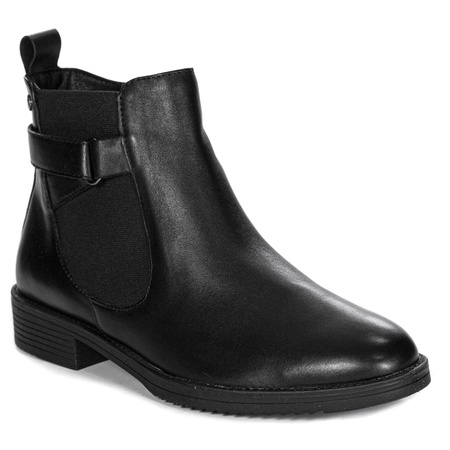 Maciejka Leather Minimalist Ankle Boots Low Heel Black P2132-01/00-9