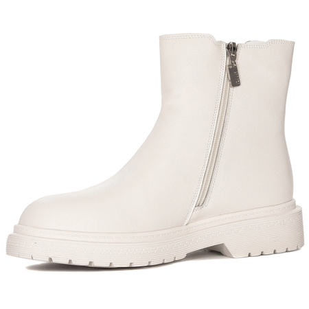 GOE Women's warm leather white boots
