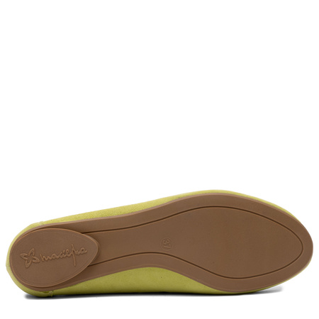 Maciejka leather laser-cut ballerinas flat heel green 01299-09/00-5