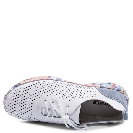 Artiker Skórzane Sneakersy Ażurowe Kolorowa Podeszwa Białe 58C0586
