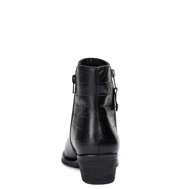 Maciejka Double-Zip Leather Ankle Boots Block Heel Black H7170-01/00-7