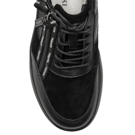 T.Sokolski Półbuty damskie sneakersy skórzane Black czarne