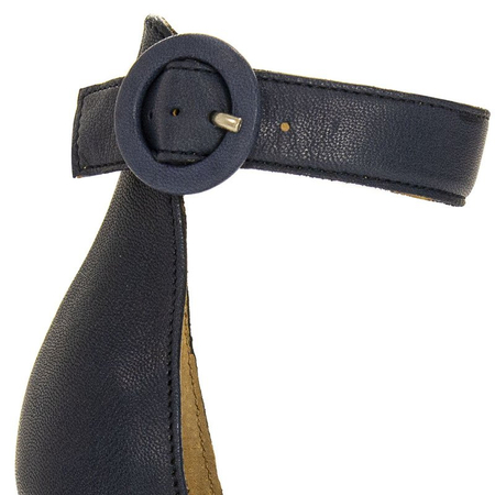 Maciejka Leather Block Heel Sandals Patterned Navy Blue 04235-17/00-5