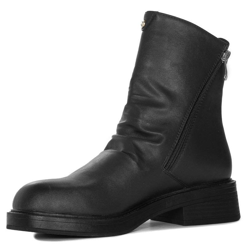 Maciejka Leather Double-Zip Ankle Boots Low Heel 4,5 cm Black A7159-01/00-7
