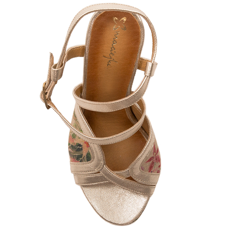 Maciejka Women's Gold + Flowers Sandals