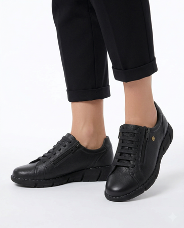 MMaciejka Leather  Women’s Low Shoes Black P7238-01/00-1