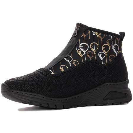 Rieker Półbuty sneakersy damskie Black czarne