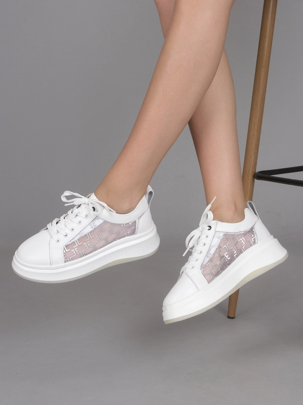 Artiker Sneakersy półbuty damskie na platformie białe