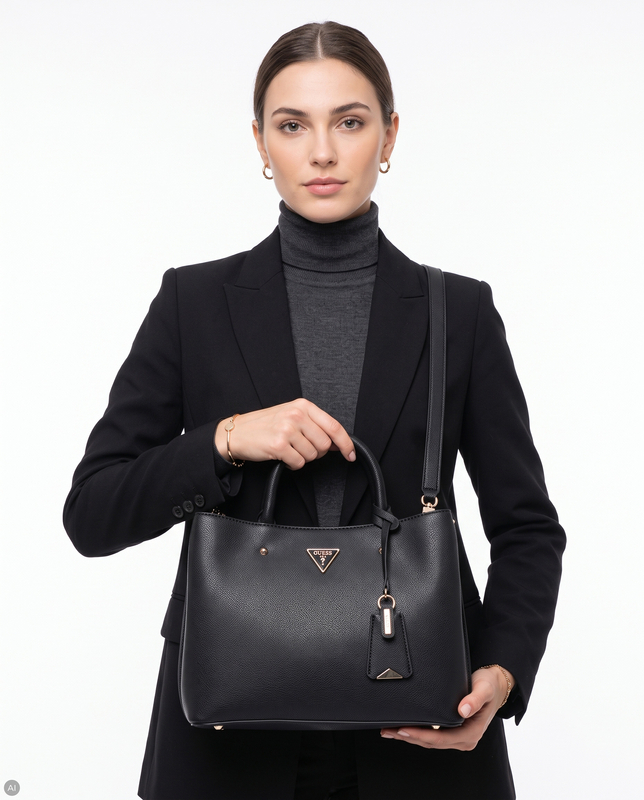 Guess Elegancka Klasyczna Torba Damska Pojemna Czarna HWBG6974060-BLACK