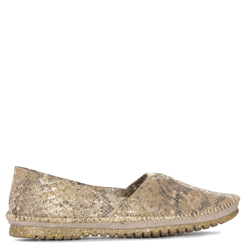 Maciejka Women's Leather Half-Shoes Beige Gold
