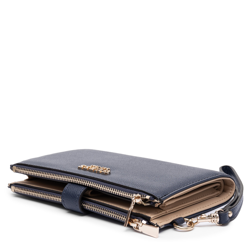 Guess Amorette Women's Large Zip Around Wallet With Wristlet Navy Blue SWBG7898157-MIDNIGHT