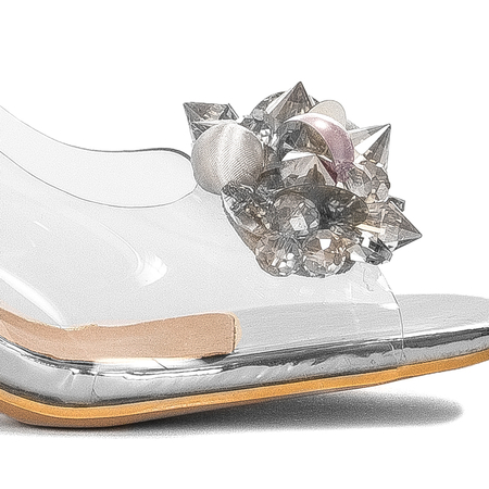 S.Barski Women's high-heeled sandals Silver