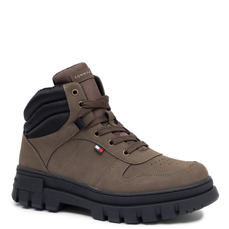 Tommy Hilfiger Insulated Lace-Up Platform Ankle Boots Green T3X5-35292-BK