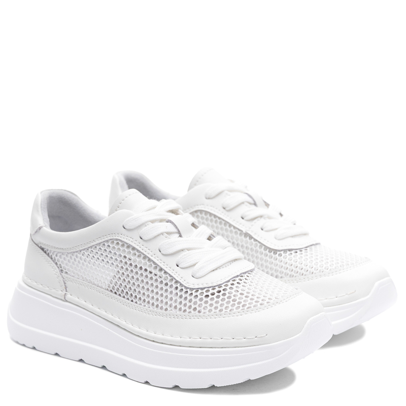 Sokolski Leather Platform Sneakers White TS-W26-241-WHT