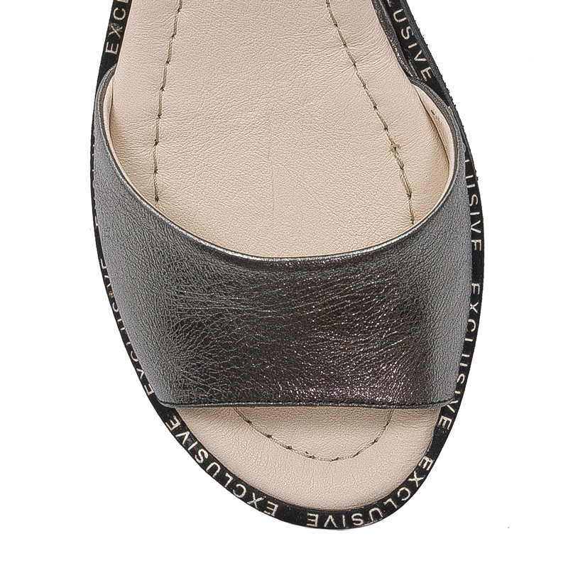 Boccato Silver Women's Leather Sandals