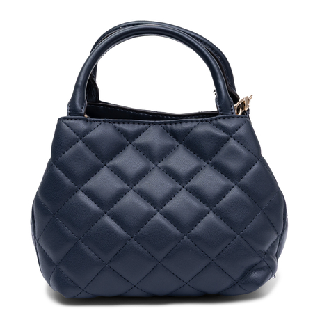 Guess Elegancka Pikowana Torebka Kuferek Wizytowa Granatowa HWQG2456710-MIDNIGHT