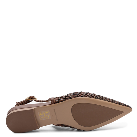 Bruno Premi Woven Slingback Pointed Toe Flats Brown BN0111XBPRI2IBZCU
