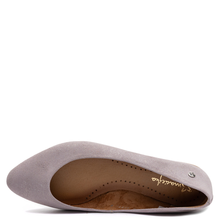 Maciejka Leather Classic Ballerinas Suede Beige 4100W-11/00-8