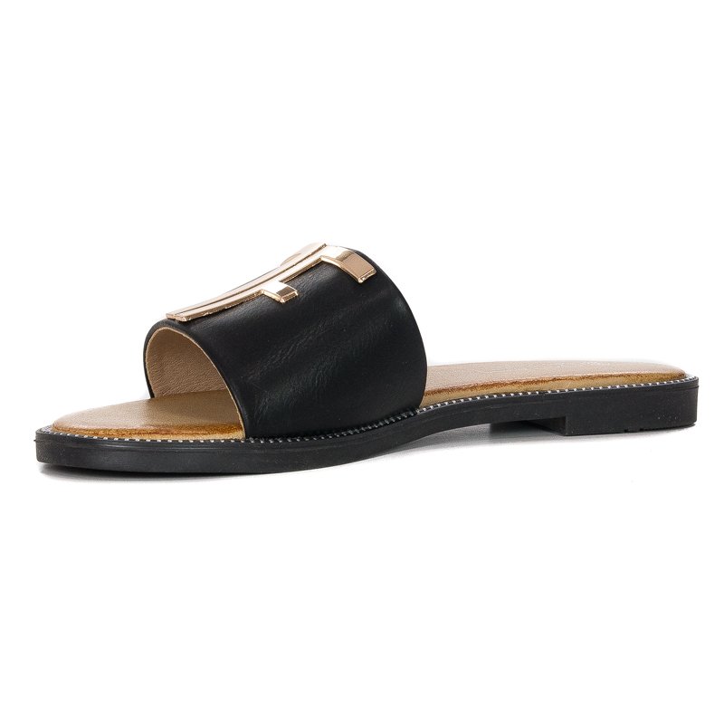 Klapki damskie Filippo Black Czarne