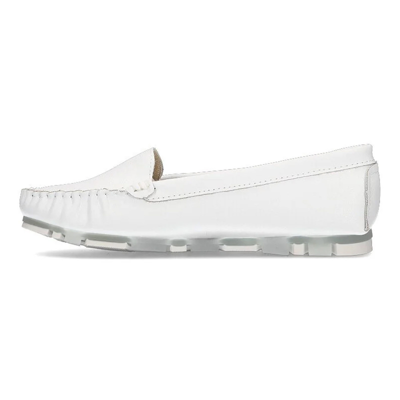 Filippo Women's Leather Moccasins White