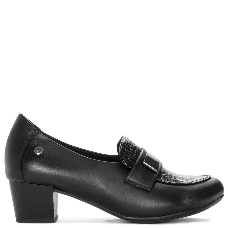 Maciejka Pumps Leather Block-Heel Loafers Patent Black 06285-01/00-7