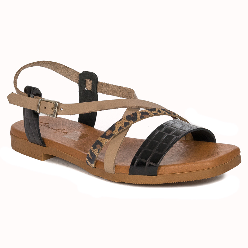 Maciejka leather women's panther sandals