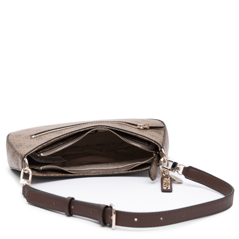 Guess Elegant Shoulder Baguette Bag with 4G Monogram Pattern Beige HWBG9672180-BEIGE