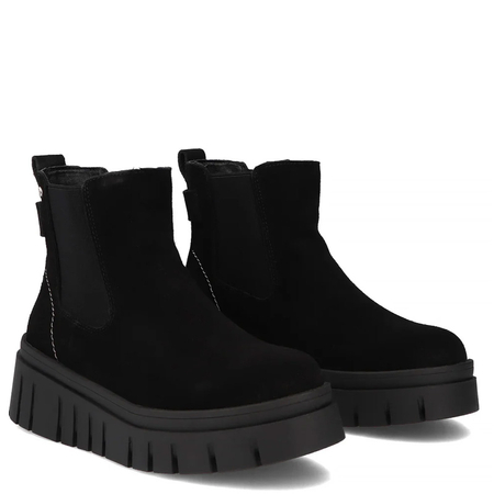 Filippo Botki Na Platformie Chelsea Wsuwane Czarne DBT7266-25-BK