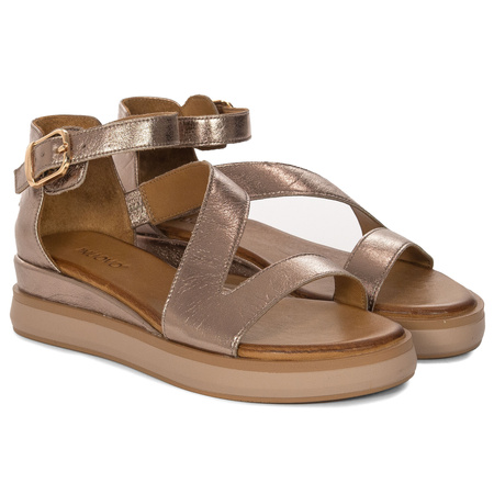  Inuovo Women's Leather Platform Sandals Rose Gold