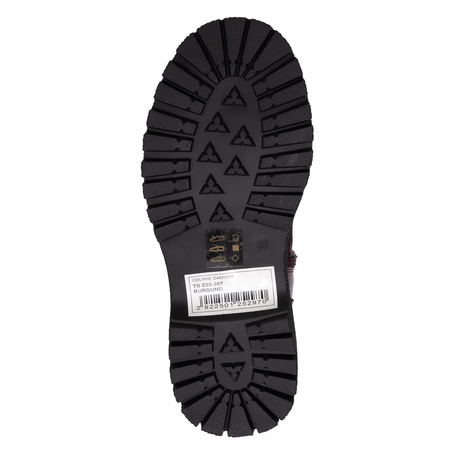 Sokolski Ocieplane Botki Na Platformie Bordowe TS-Z25-297-BURGND