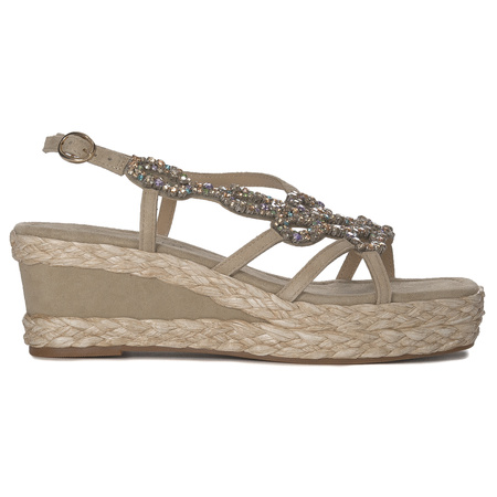 Alma En Pena Women's Suede Sand Beige Sandals