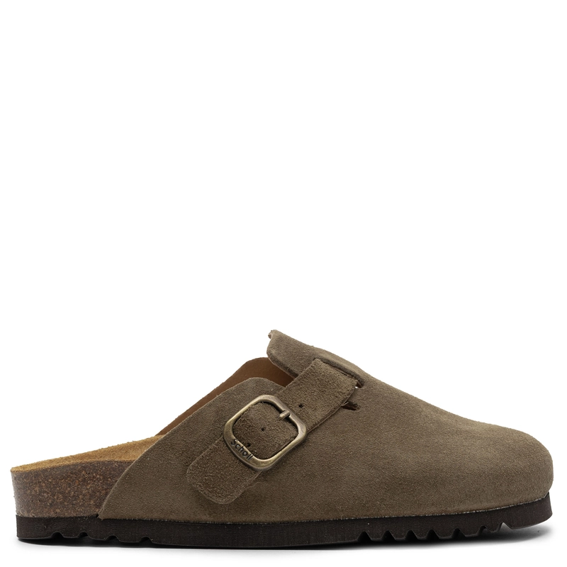 Scholl Suede Comfort Women’s Clogs Closed Toe Khaki F32198-1147