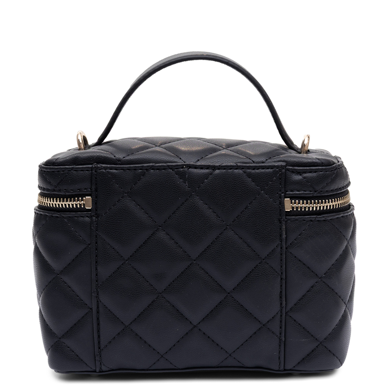 Guess Elegancka Pikowana Torebka Kuferek Na Łańcuszku Czarna HWQG2456770-BLACK