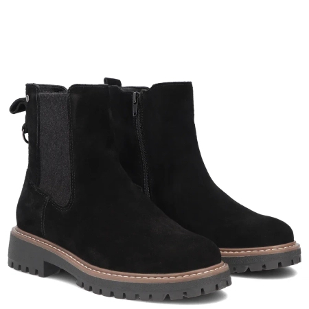 Filippo Women's Suede Leather Insulated Ankle Boots Black DBT7935-26-BLK