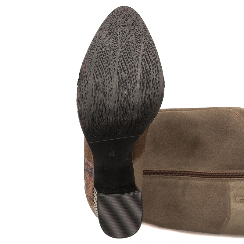 Maciejka 05640-10/00-3 Dark Beige Knee-High Boots