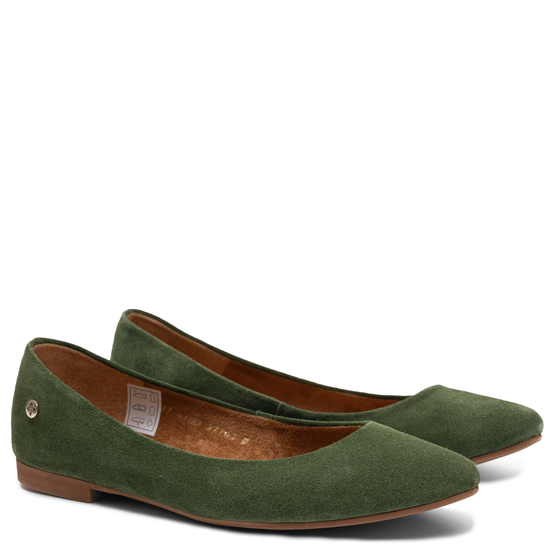 Maciejka Suede Ballerinas Elegant Green 4100W-02/00-8