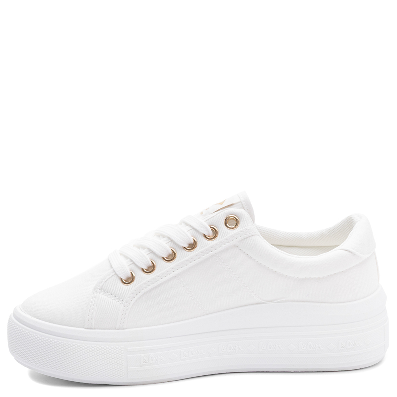 Lee Cooper Women's Platform Canvas Sneakers White LCW-26-44-4474L
