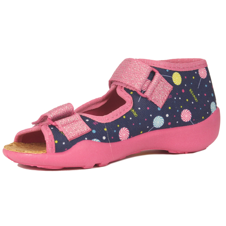 Befado Children's Girls Sandals Navy Blue & Pink