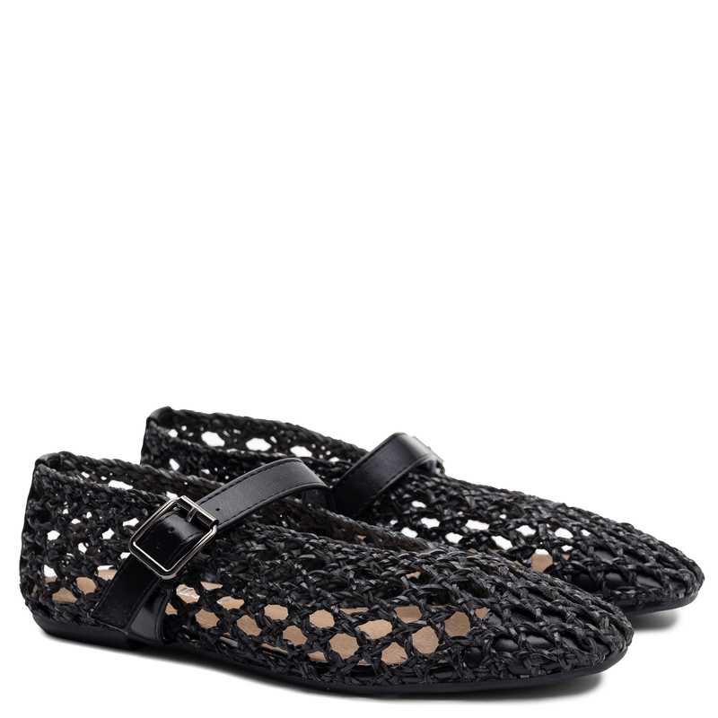 Sokolski Eleganckie Ażurowe Półbuty z Paskiem Czarne SR-W26-137-BLK
