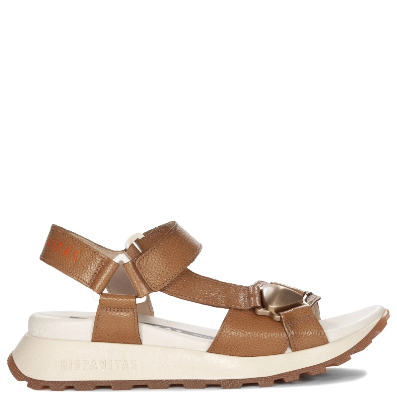 Hispanitas Women's Platform Brown Sandals Cuoio