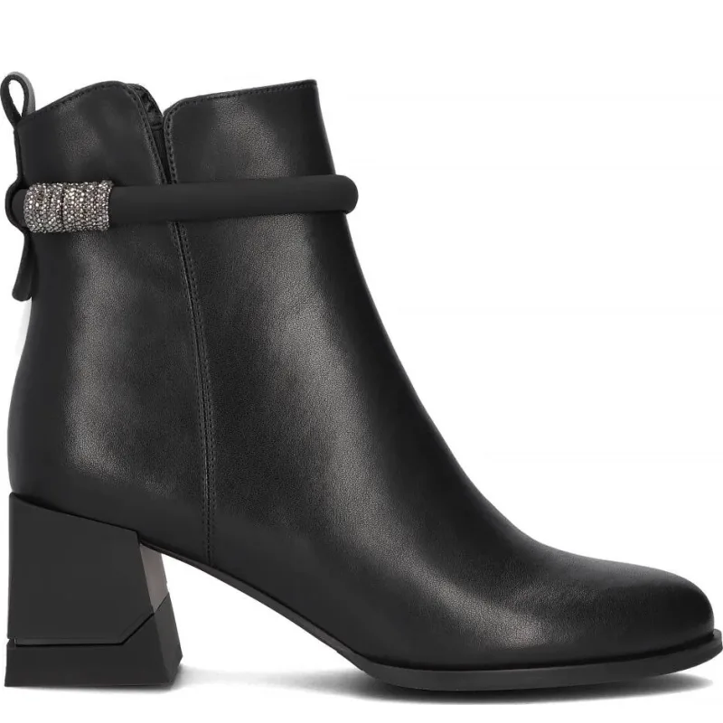 Filippo Black Leather Women's Boots
