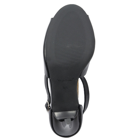 Sergio Leone women's sandals on a high heel Black PU