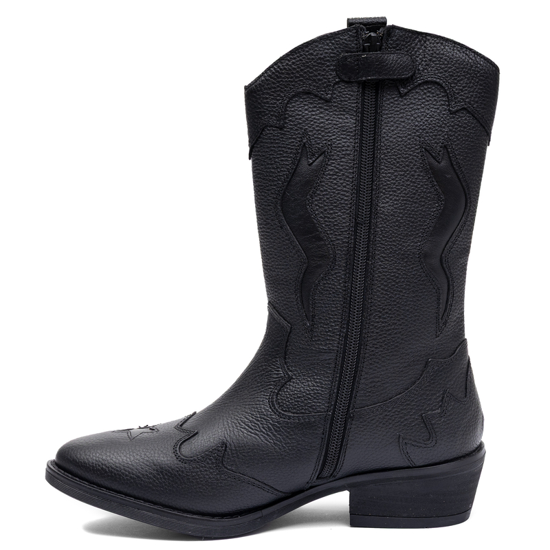 Tommy Hilfiger Leather Western Ankle Boots Women's Black T3A6-35193-BLK